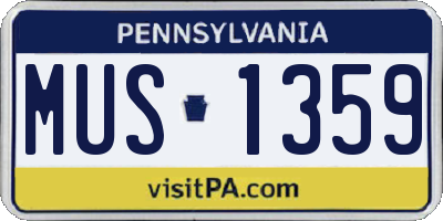 PA license plate MUS1359