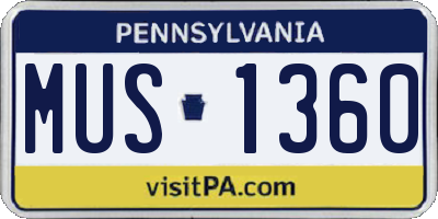 PA license plate MUS1360