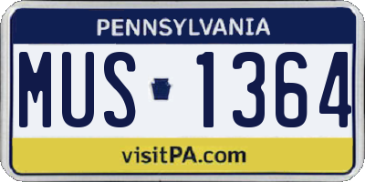 PA license plate MUS1364