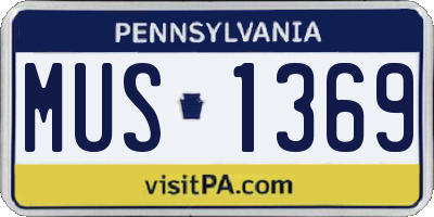 PA license plate MUS1369