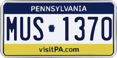 PA license plate MUS1370
