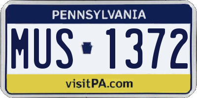 PA license plate MUS1372