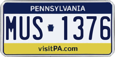 PA license plate MUS1376