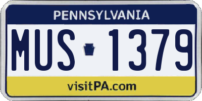 PA license plate MUS1379