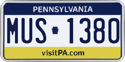 PA license plate MUS1380