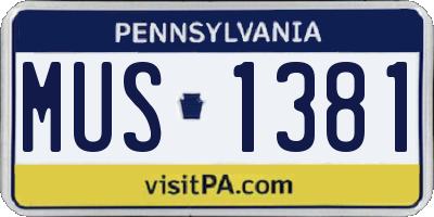 PA license plate MUS1381