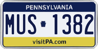 PA license plate MUS1382