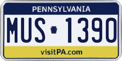 PA license plate MUS1390