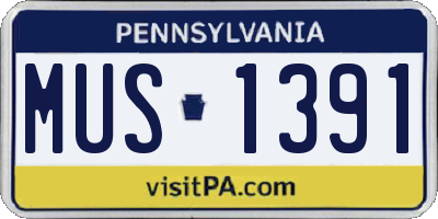 PA license plate MUS1391