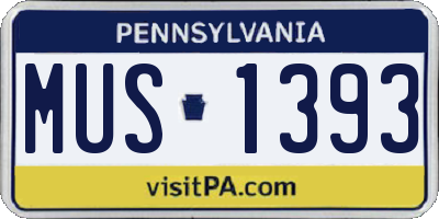 PA license plate MUS1393