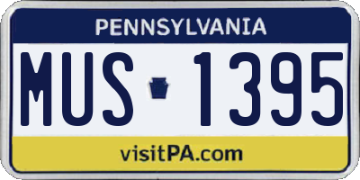 PA license plate MUS1395