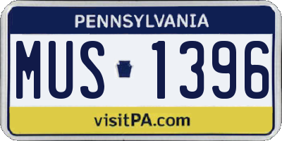 PA license plate MUS1396