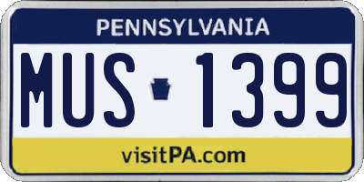 PA license plate MUS1399