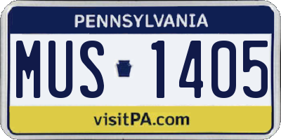 PA license plate MUS1405