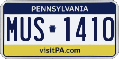 PA license plate MUS1410