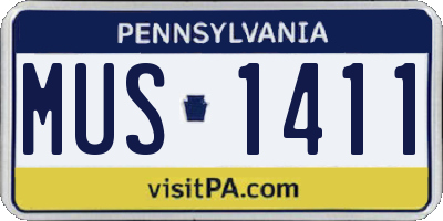 PA license plate MUS1411