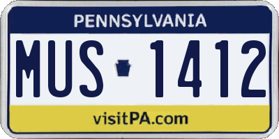 PA license plate MUS1412