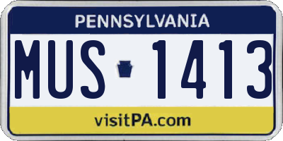 PA license plate MUS1413
