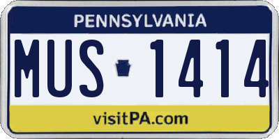 PA license plate MUS1414