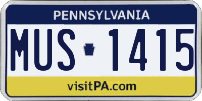 PA license plate MUS1415