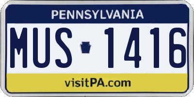 PA license plate MUS1416