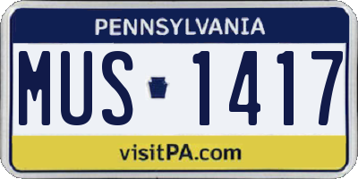 PA license plate MUS1417