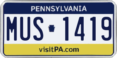 PA license plate MUS1419