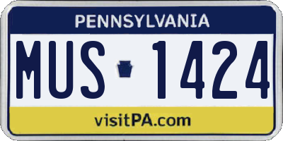 PA license plate MUS1424