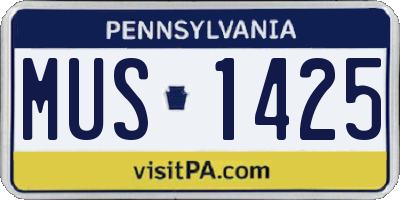PA license plate MUS1425