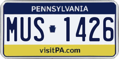 PA license plate MUS1426