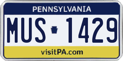 PA license plate MUS1429