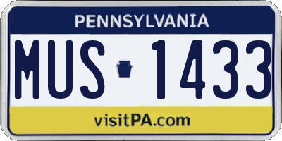 PA license plate MUS1433