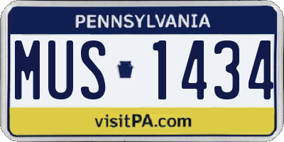 PA license plate MUS1434