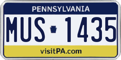 PA license plate MUS1435