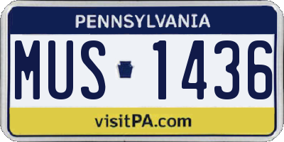 PA license plate MUS1436