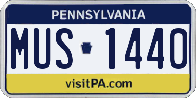 PA license plate MUS1440