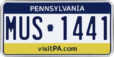 PA license plate MUS1441