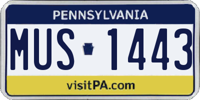 PA license plate MUS1443