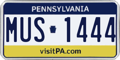 PA license plate MUS1444