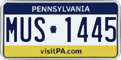 PA license plate MUS1445