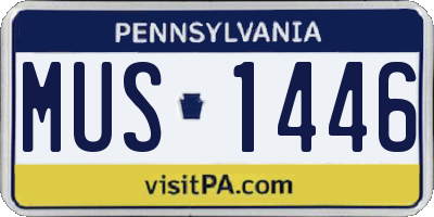 PA license plate MUS1446