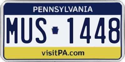 PA license plate MUS1448