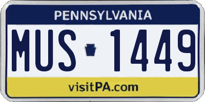 PA license plate MUS1449
