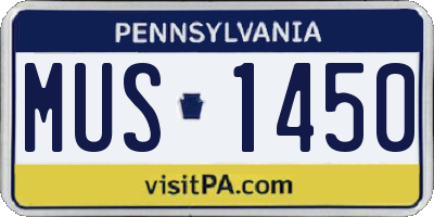 PA license plate MUS1450