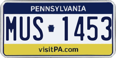 PA license plate MUS1453