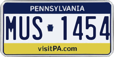 PA license plate MUS1454