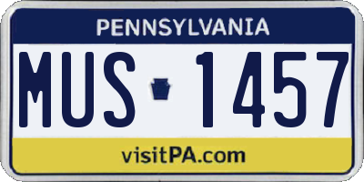 PA license plate MUS1457