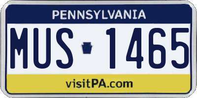 PA license plate MUS1465