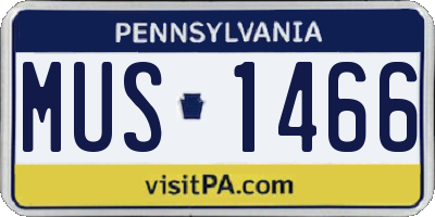 PA license plate MUS1466
