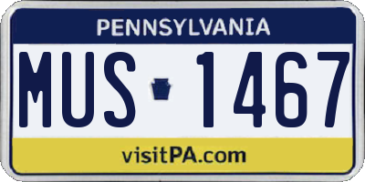 PA license plate MUS1467